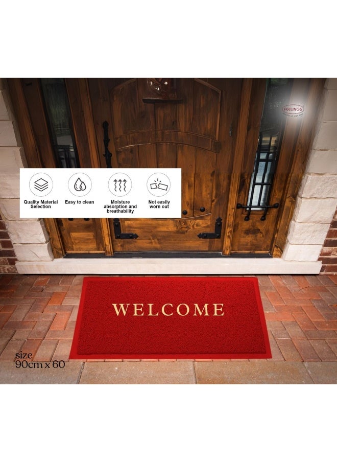 Feelings Feelings Welcome Door Mat 60 X 90 Cm Red  - Image 5