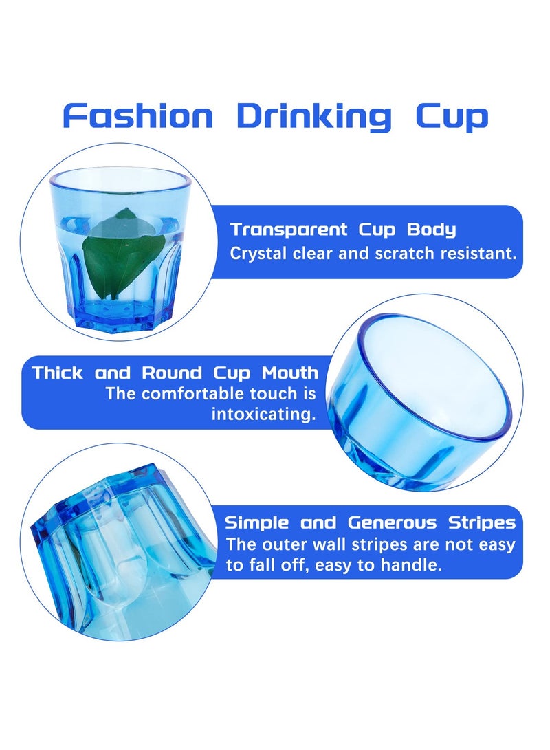 سيوسي أكواب شرب غير قابلة للكسر سعة 6 أونصة، مجموعة مكونة من 6 قطع، مجموعة أدوات شرب أكريليك ملونة، أكواب بلاستيكية قابلة لإعادة الاستخدام، أكواب مياه صغيرة للعائلة والأطفال والنزهات والحفلات والعصائر - Image 3