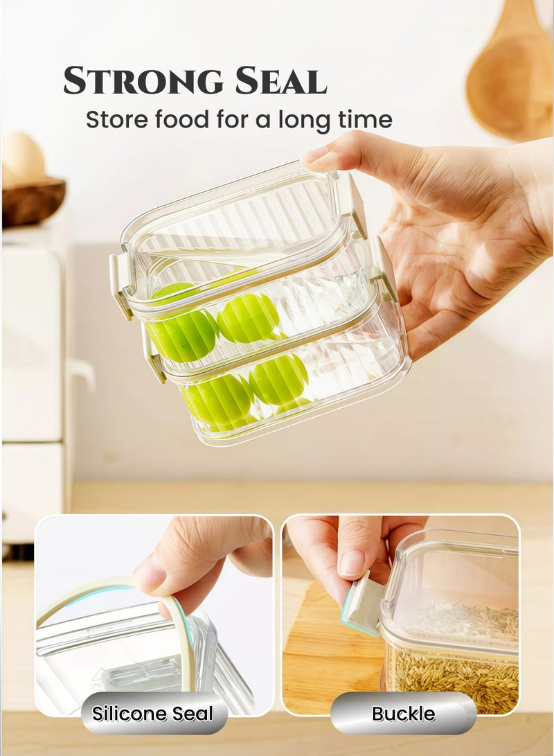 5-Tier Transparent Spice Organizer,Seasoning Box,6Pcs Free Tags ,Food-Grade Kitchen Storage Container with Lids, Leakproof for Dry Food, Spices, Snacks, Suitable for Kitchen, Picnic, Office (-20°C to 60°C, 21.8X12.4X8.5cm) - Image 3