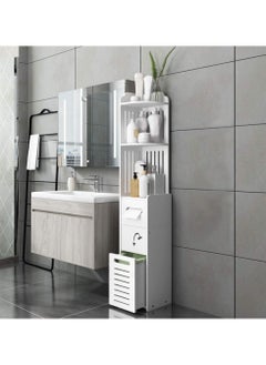 LINGWEI Multipurpose Bathroom Storage Cabinet Freestanding Organizer with Shelves and Drawer  - Image 1