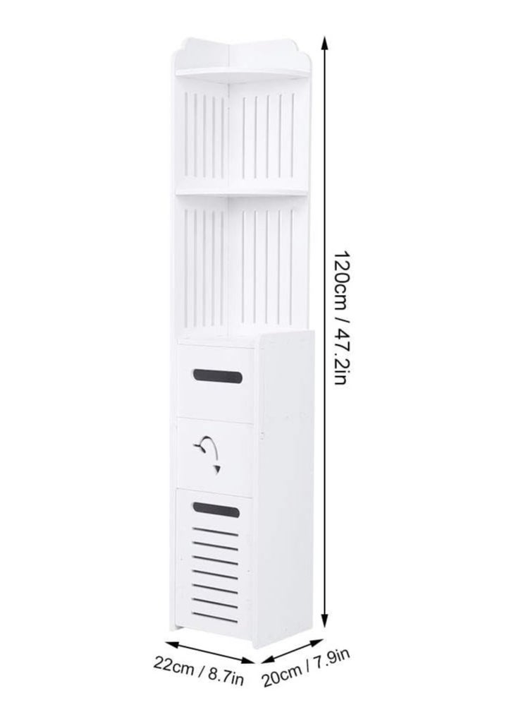 LINGWEI Multipurpose Bathroom Storage Cabinet Freestanding Organizer with Shelves and Drawer  - Image 3