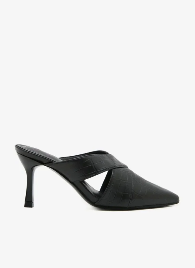 Sneak-a-Peek Sneak-a-Peek Textured Cross Strap Pointed Toe Mules