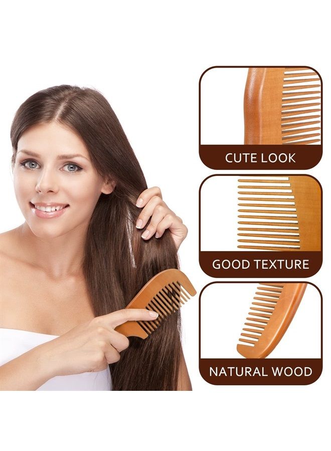 8 Pieces Wooden Comb for Men Wide Tooth Comb Wooden Beard Comb Handmade Anti Static Comb Fine Teeth Combs No Snag Brush for Beard, Hair, Mustache