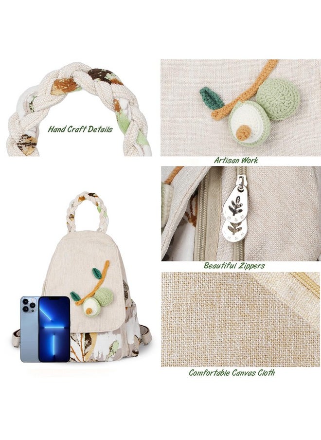 AULUDA AULUDA Ladys Convertible Sling Bag, Hand Craft Artisan Purse, Beautiful Advocado Canvas Premium Casual Day Mini Backpack for women  - Image 3