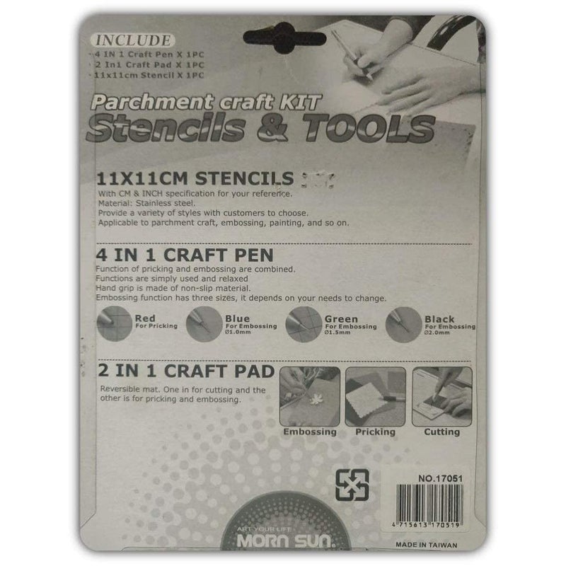 Eoast MornSun Parchment Craft Kit Stencils and Tools 3 pcs Set for Embossing Pricking and Cutting Along with Stencil Design Vary - Image 4