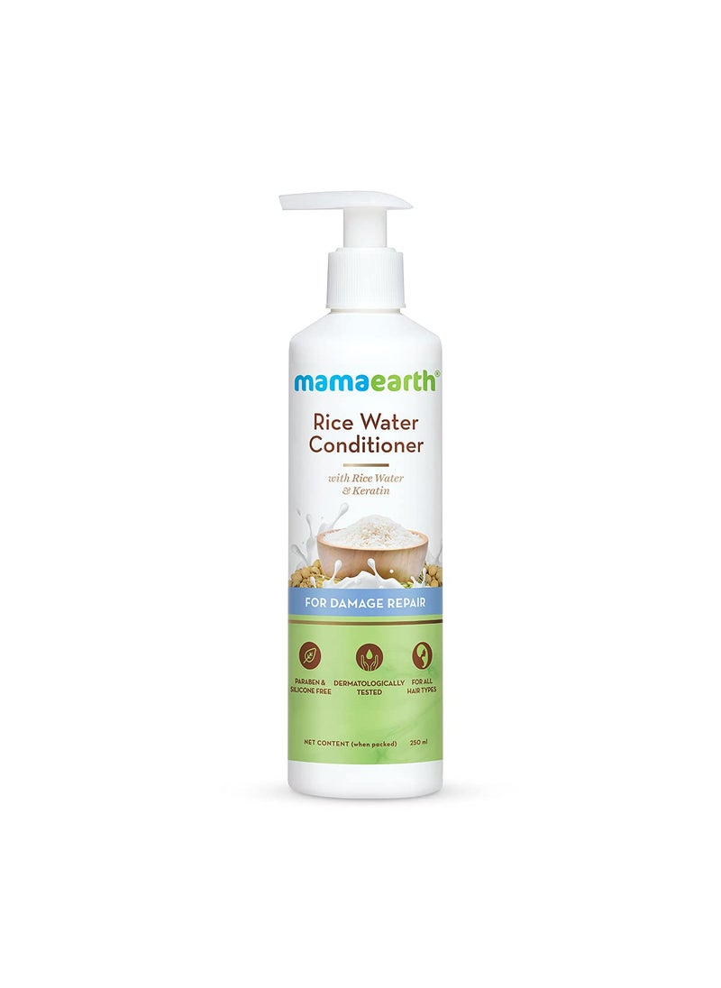 Mamaearth MAMAEARTH Rice Water Conditioner with Keratin  Natural Hydrating Formula for Damaged Dry and Frizzy Hair  Moisturizes  Adds Shine  Paraben Free  845 Fl Oz 250ml 