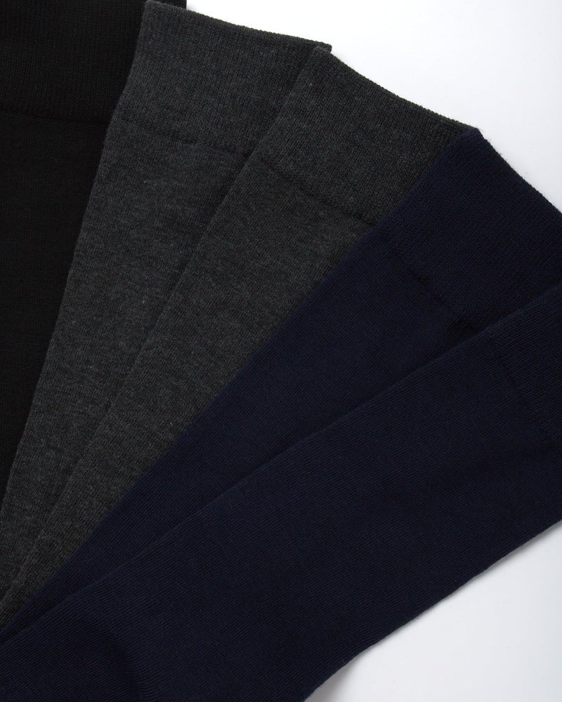 Van Heusen Men's Dress Socks - 7 Pack Premium Stretch Moisture Wicking Crew Socks with Reinforced Heel and Toe (Size: 6-12.5), Size 6-12.5, Grey/Black/Navy - Image 5