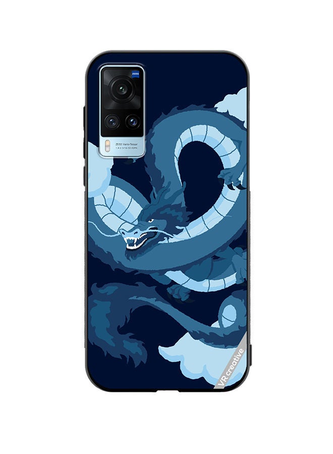 Protective Case Cover For Vivo X60 Chinesse Blue Dragon Design Multicolour