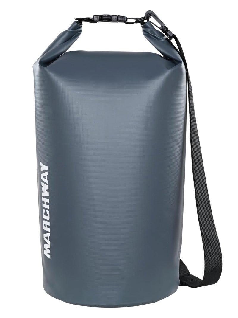 MARCHWAY Floating Waterproof Dry Bag Backpack 5L/10L/20L/30L/40L, Roll Top Sack Keeps Gear Dry for Kayaking, Rafting, Boating, Swimming, Camping, Hiking, Beach, Fishing (Grey, 5L) - Image 1