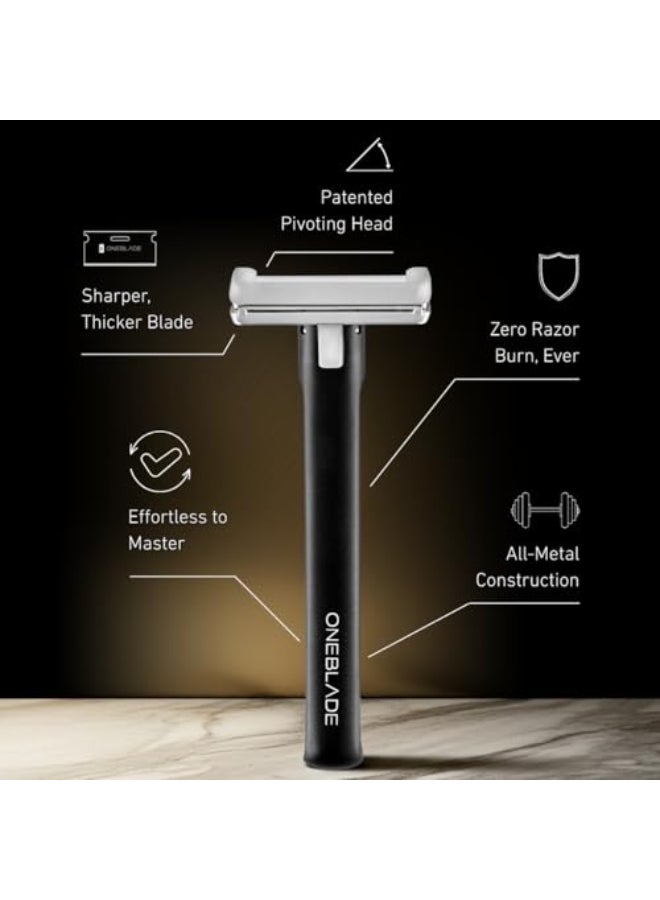 OneBlade ELEMENT SingleBlade Safety Razor Classic Manual Shaving Razor Black Aluminum - Image 3