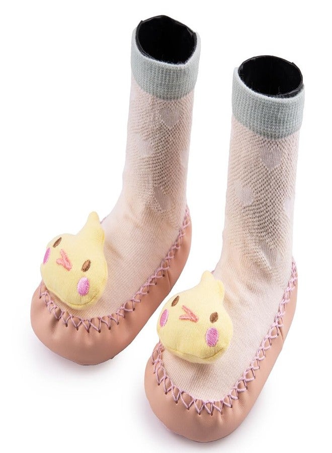 جوارب أطفال ريتشمن للجنسين، جوارب قطنية مانعة للانزلاق، أحذية للأطفال الرضع من الجنسين، جوارب قصيرة محبوكة للكاحل، جوارب عادية تتحول إلى حذاء (وردي 13) - Image 1