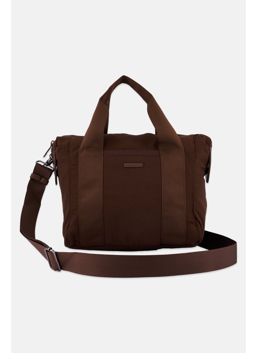 Danskin Women Brand Logo Cross Body Bag With Mini Pouch 36 L x 12 W x 25 H cm, Brown  - Image 2