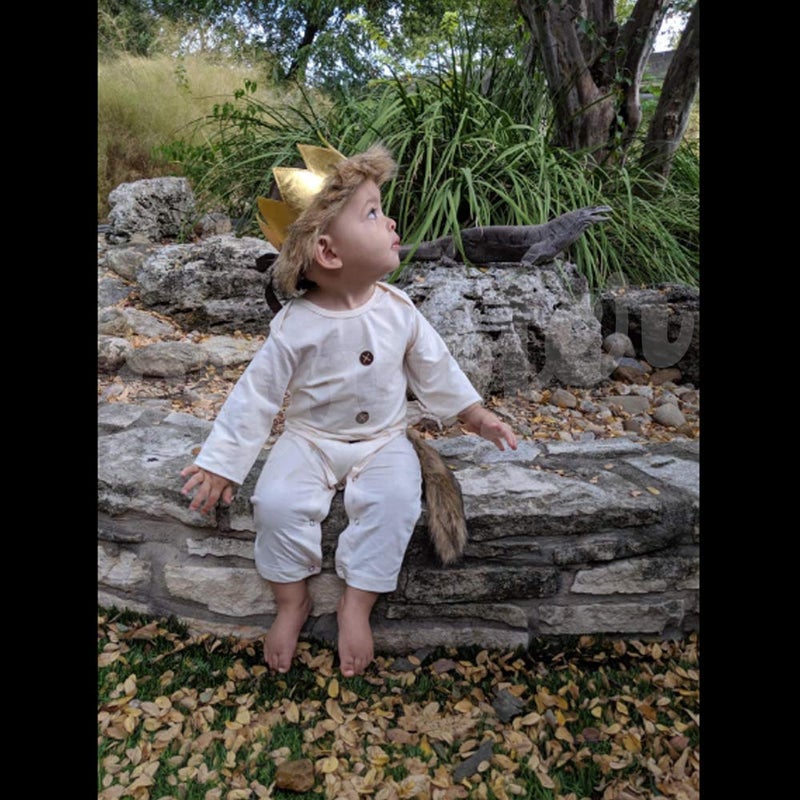Shalofer Baby Boy Girls Where The Wild Things Are Romper Infant First Birthday Outfit (Beige,6-12 Months) - Image 3