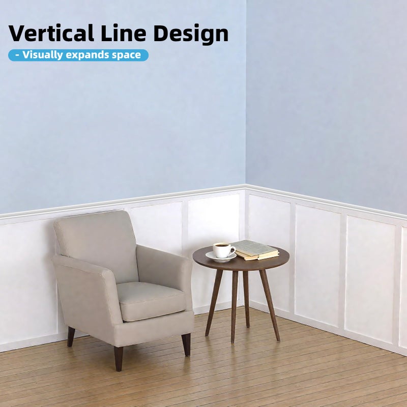 Art3d Premade Board and Batten Paintable Wainscoting Kit, MDF Accent Wall Panel for Kitchen Bedroom Living Room Home Decor Covers 94.5 x 54 in. Molding Trim Slat with Edge Strip - Image 3