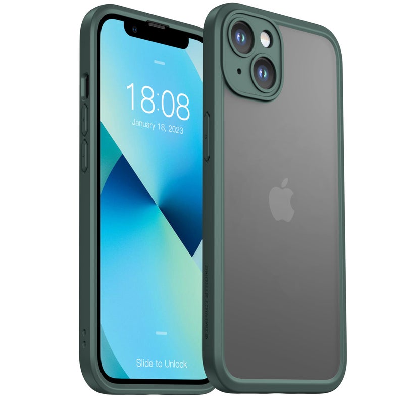ImpactStrong Heavy Duty Guard for iPhone 13 Case Camera Protection Military Grade Drop Protection Slim Translucent Matte Phone Case 61 Inch Dark Green - Image 3