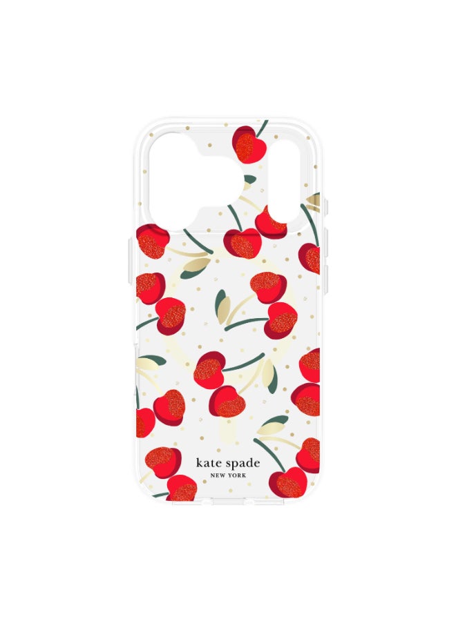 Kate Spade Case w/ Magsafe for Apple iPhone 17 Pro 6.3" | 12-Ft Drop Protection w/ Anti-Scratch Anti Yellowing Coating, Raised Edges, Fashion Case, Wireless Charging - Cherry Dot - Image 1