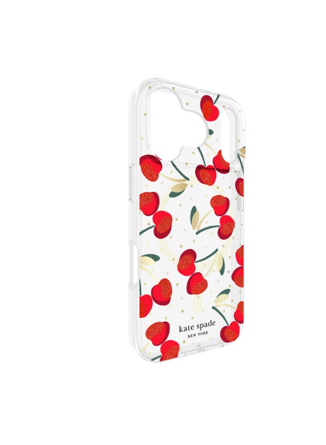 Kate Spade Case w/ Magsafe for Apple iPhone 17 Pro 6.3" | 12-Ft Drop Protection w/ Anti-Scratch Anti Yellowing Coating, Raised Edges, Fashion Case, Wireless Charging - Cherry Dot - Image 3