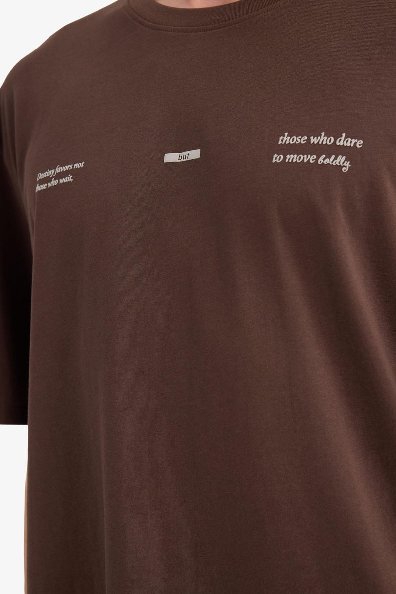 ديفاكتو تيشيرت اوفر سايز قطن مطبوع - Image 3