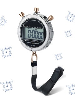 Digital Stopwatch, Metal Waterproof Stop Watch, Sports Stopwatch Timer 1/100th Second Handheld Chronograph with Large Display Shockproof Stopwatch