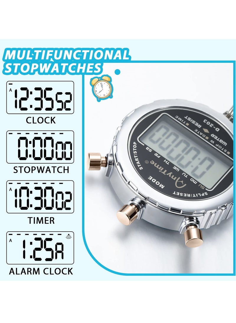 SYOSI - Digital Stopwatch, Metal Waterproof Stop Watch, Sports Stopwatch Timer 1/100th Second Handheld Chronograph with Large Display Shockproof Stopwatch - Image 1