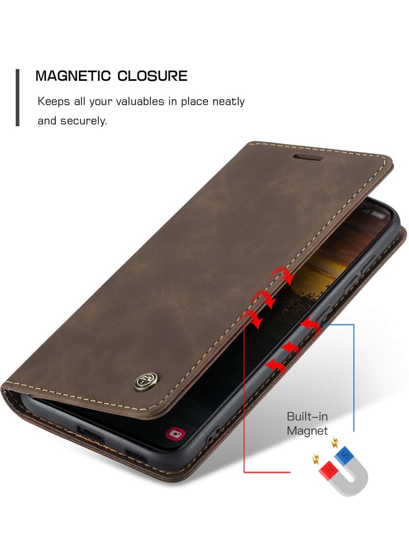 CaseMe For Samsung Galaxy S24 FE Cover, Soft PU Leather Shockproof Mobile Phone Wallet Case, Full Body Protective Flip Cover Magnetic Adsorption Back Cover - Image 3