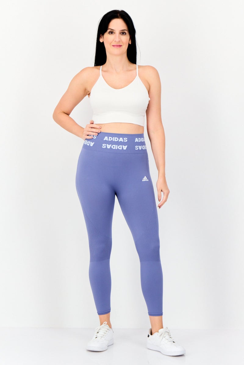 Adidas Women Sportswear Fit High Rise Training Tights, Purple - Image 3