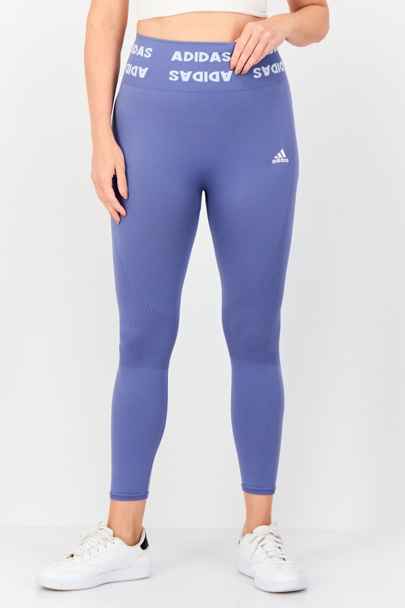 Adidas Women Sportswear Fit High Rise Training Tights, Purple - Image 1