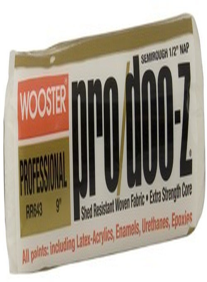 Wooster 12 Pack Wooster RR643-9 Pro/Doo-Z 9" Shed Resistant Professional Roller Cover with 1/2" Nap - Image 3