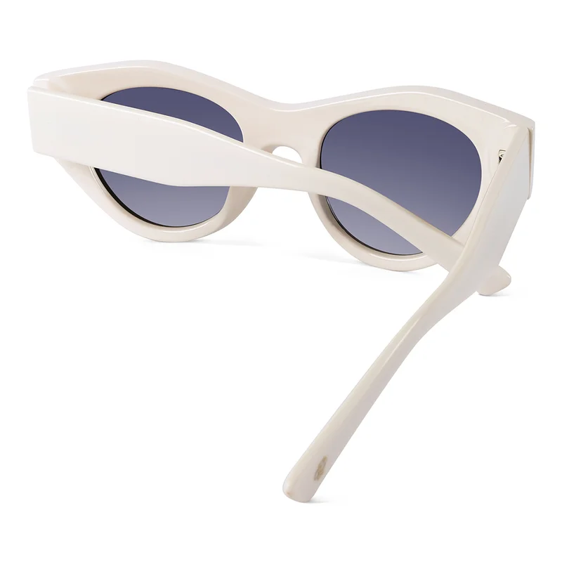 Woggles Red Pappy Jitter White Polarized Round Sunglasses