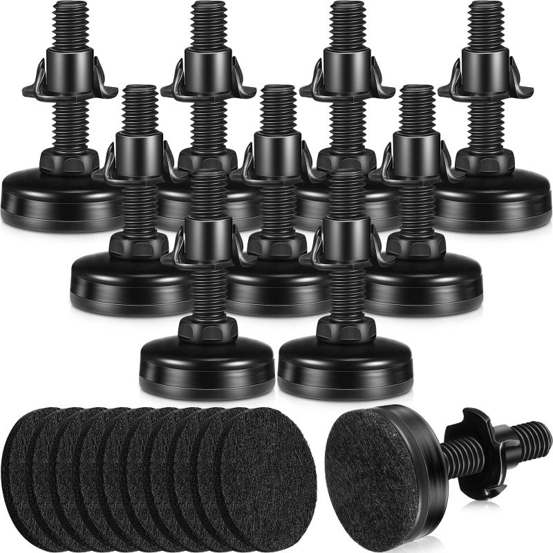 Kenning 20 Sets Furniture Leg Leveler Thread Leveling Feet Adjustable Furniture Leveling Feet Heavy Duty Leveler 3816 Adjustable Levelers for Table Cabinet Chair Sofa Raiser Black