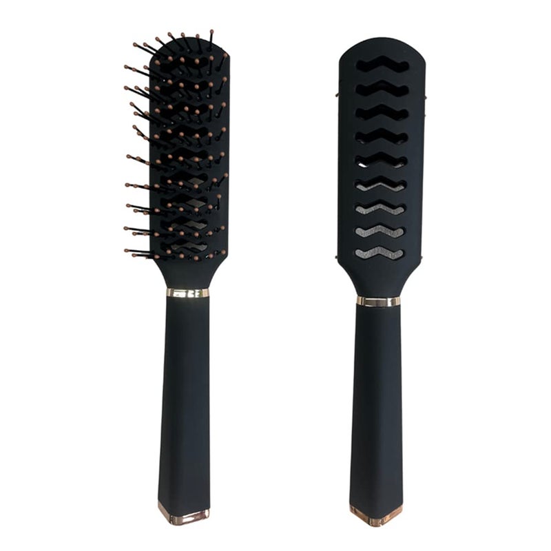 FOLELLO Professional Vent Hair Styling Brush for Blow Drying Detangling Ball Tipped Bristles for Gentle Massages Ergonomic Comfortable Brush for Women Men and Children