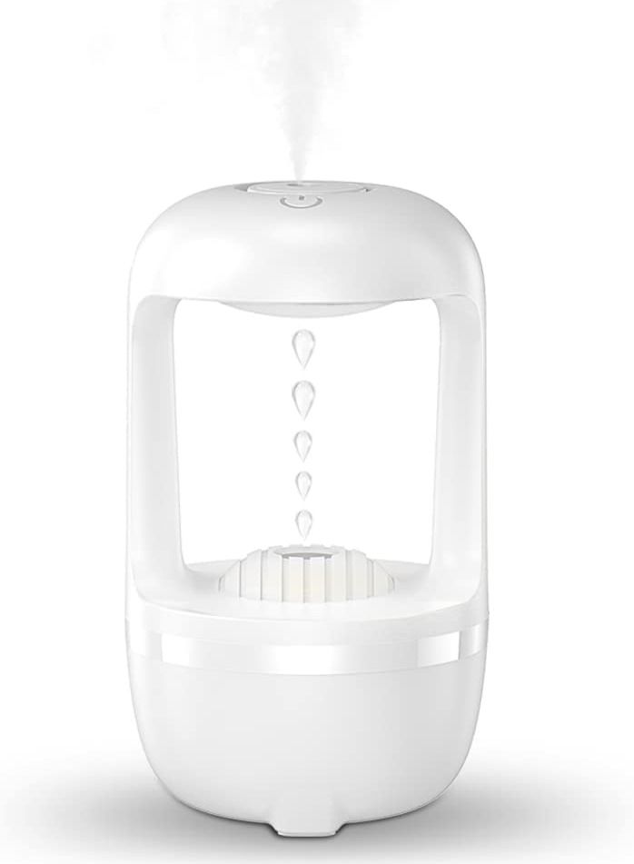 REBENUO Cool Mist Humidifiers for Bedroom with Cute Water Drops & Light Effects, Small Room Air Diffuser for Baby, Home, Office (White) - Image 1