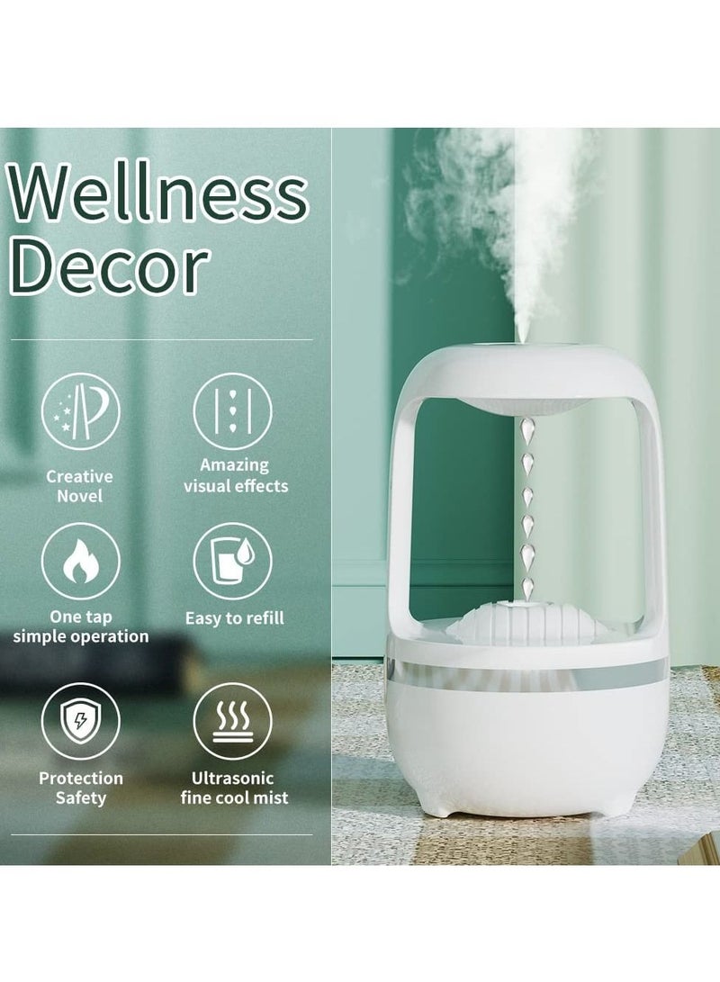 REBENUO Cool Mist Humidifiers for Bedroom with Cute Water Drops & Light Effects, Small Room Air Diffuser for Baby, Home, Office (White) - Image 5