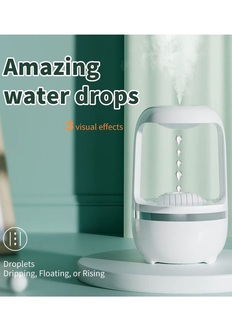 REBENUO Cool Mist Humidifiers for Bedroom with Cute Water Drops & Light Effects, Small Room Air Diffuser for Baby, Home, Office (White) - Image 2