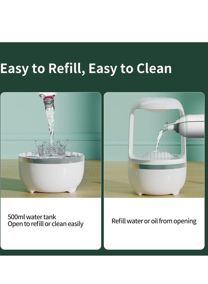 REBENUO Cool Mist Humidifiers for Bedroom with Cute Water Drops & Light Effects, Small Room Air Diffuser for Baby, Home, Office (White) - Image 4