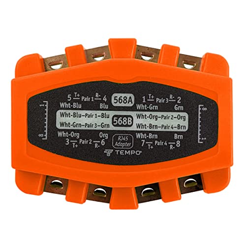 Paladin Tools PA1902 RJ45 Modular Adapter 8 Way CAT4CAT6 RJ45 LANs Notched Copper Contacts Snagless Plugs