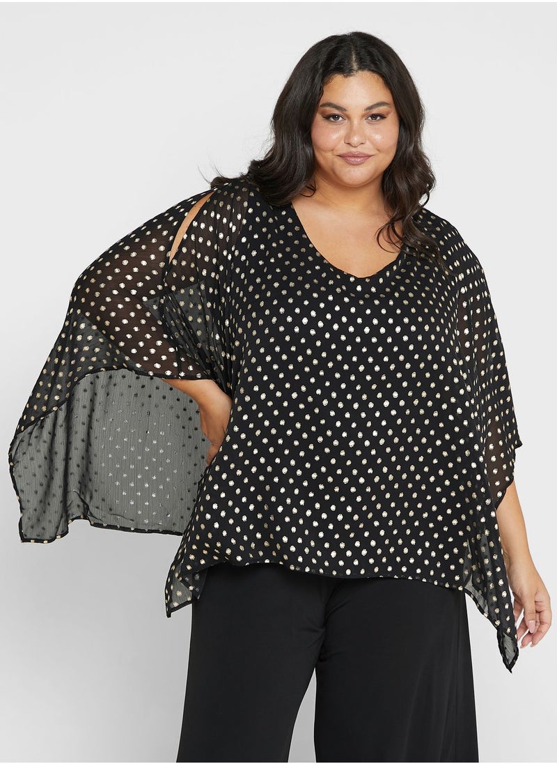 EVANS - Cape Sleeve Printed Jumpsuit - Image 1