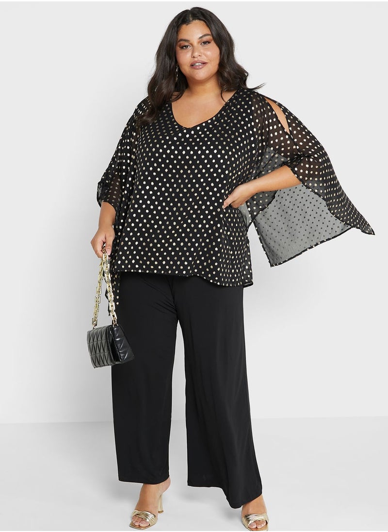 EVANS - Cape Sleeve Printed Jumpsuit - Image 1