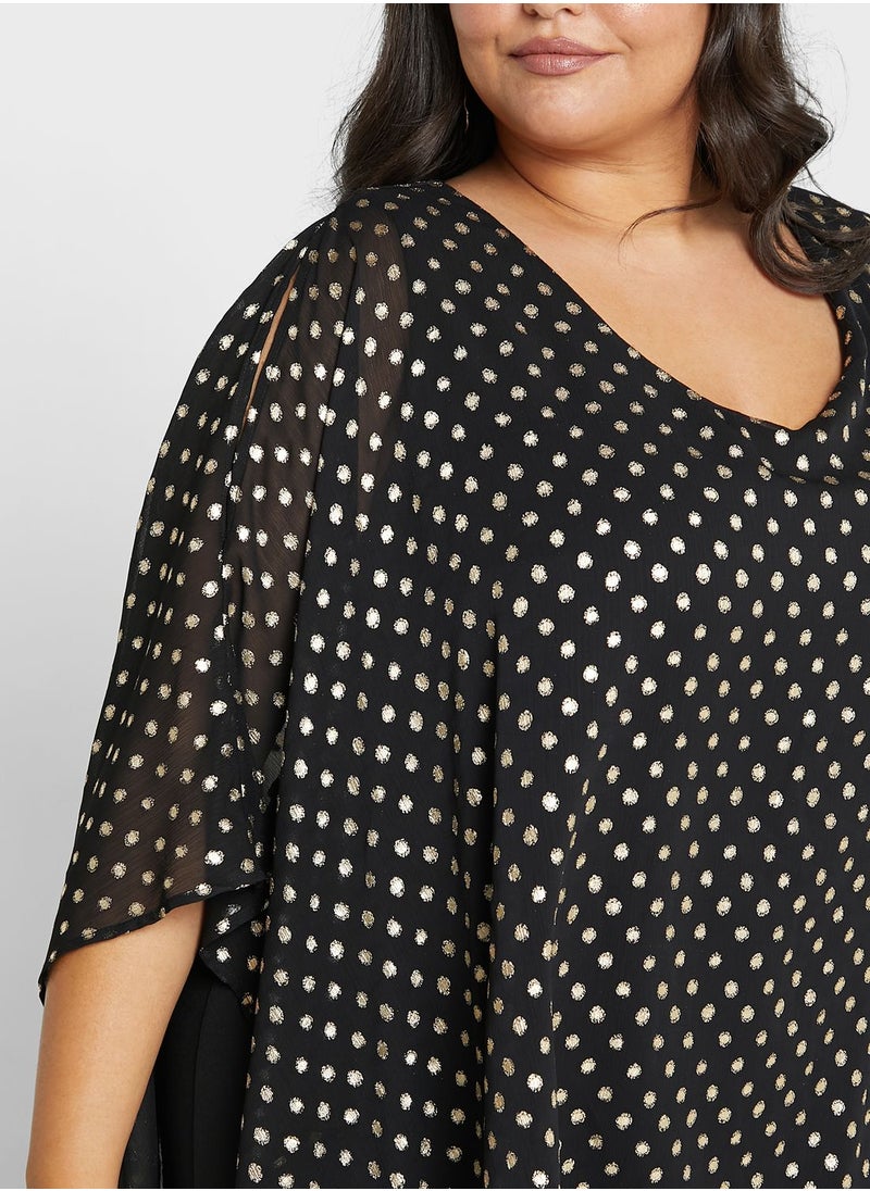EVANS - Cape Sleeve Printed Jumpsuit - Image 1