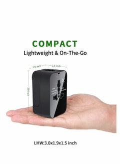 Excefore Travel Adapter, Universal All in One Worldwide Travel Adapter Power Converters Wall Charger AC Power Plug Adapter with Dual USB Charging Ports for Asia Europe UK AUS and USA (Black)  - Image 4