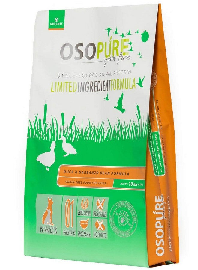 ARTEMIS Grain Free Dry Dog Food - OSOPURE Limited Ingredient Diet Duck Garbanzo Bean Formula Protein Health Nutrition All Life Stages 10lb, Bag - Image 2