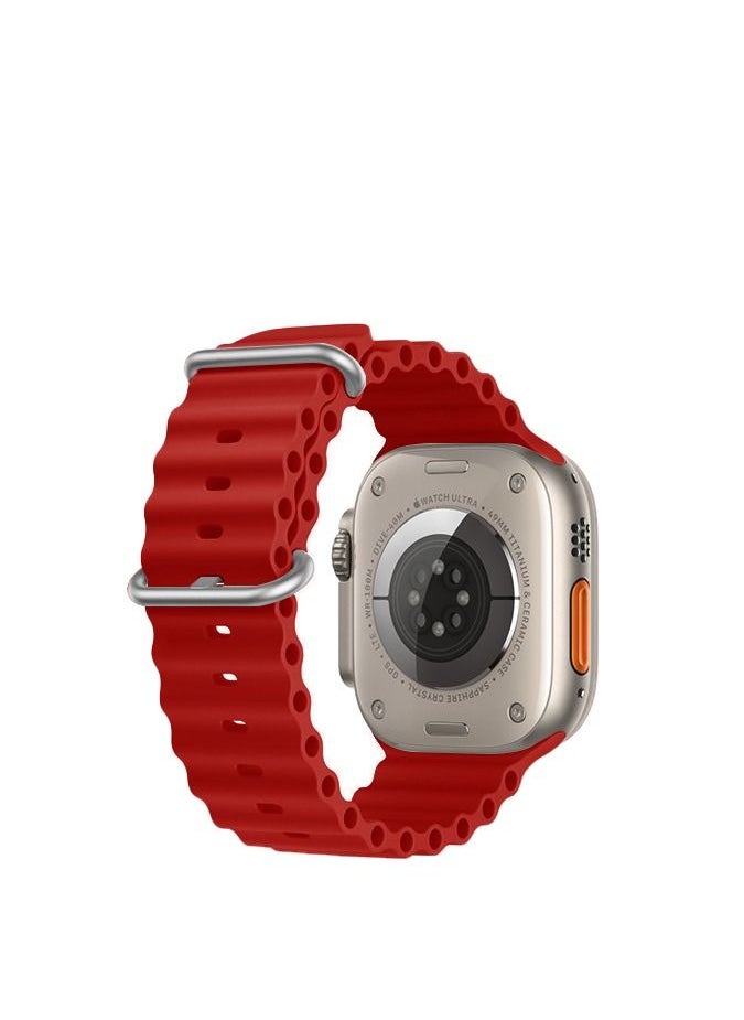 GULFLINK - Adjustable Loop Sport Fluoroelastomer Breathable Watch Band for Apple Watch 38/40/41mm Red - Image 1