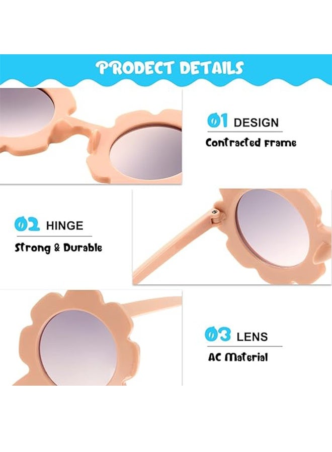 كوانتوم طقم نظارات شمسية للأطفال من 3 قطع بتصميم زهور، نظارات شمسية خارجية، نظارات أطفال أنيقة لحمام السباحة والشاطئ. - Image 3