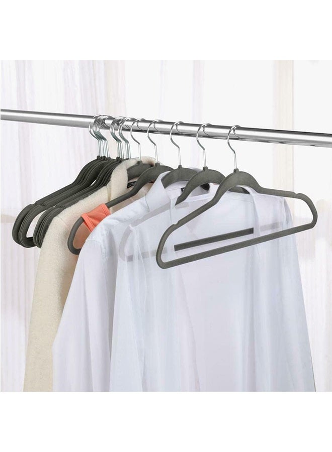 رولستيمي رمادي المخملية الشماعات 100 حزمة - الفضة هوك ، الفضاء إنقاذ عدم الانزلاق علاقات ملابس ، 16.5 بوصة مع شريط التعادل للمعاطف ، سترة ، جاكيتات ، فساتين ، قمصان ، الدعاوى و تي شيرت - Image 5