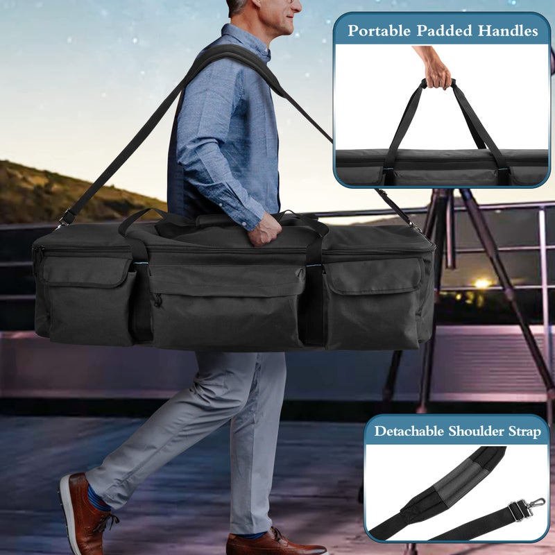 samdew Large Telescope Travel Bag, 40.8" Telescope Soft Case Bonus Accessory Bag & Dividers, Astronomical Telescope Carry Bag with Optical Tube & Tripod Buckles, Compatible with Celestron Telescope - Image 5
