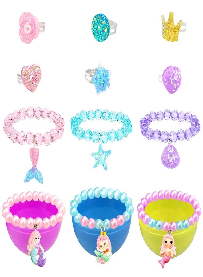 VLUSSO Easter Basket Stuffers Easter Eggs Fillers Filled 6 Pack Eggs with Colorful Bracelet Inside, Pre Plastic Eggs Stuffers Toys for Girls Kids Gifts - Image 4