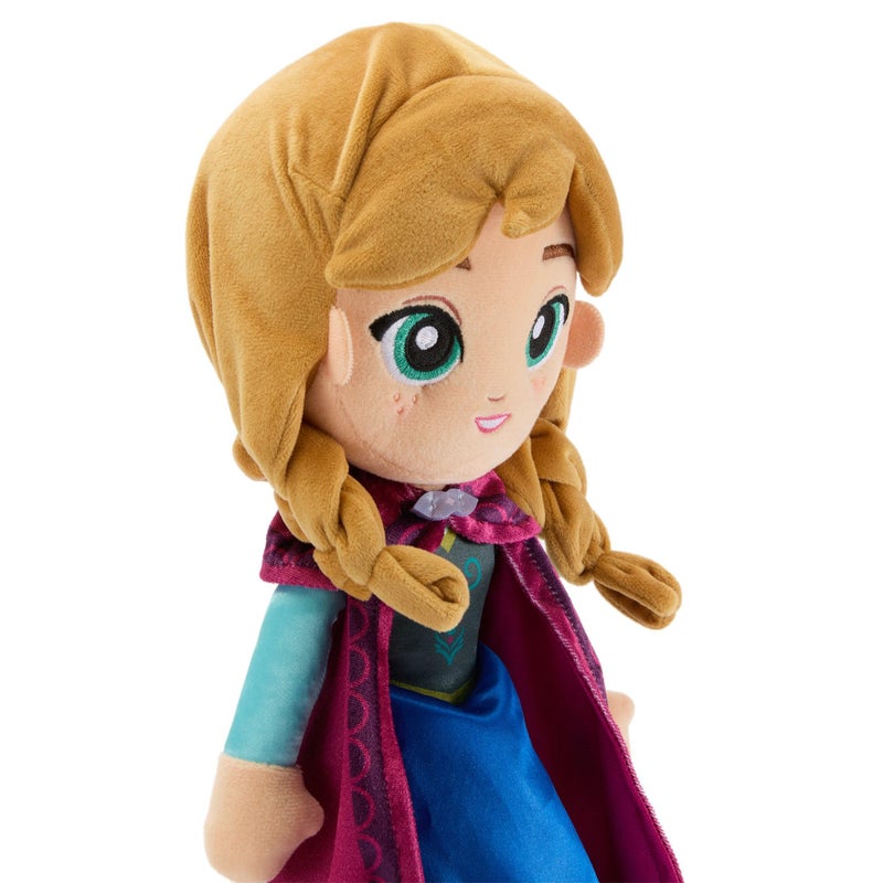 Disney Store Official Anna Plush Doll - 14 Inch Disney Plush with Velour Cape with Decorative Printed Filigree & Foam Clasp, Satin Dress, Boots & Embroidered Features - Frozen Toys for Girls - Image 2