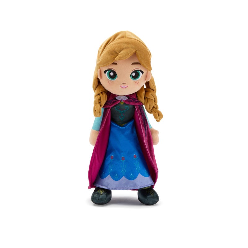 Disney Store Official Anna Plush Doll - 14 Inch Disney Plush with Velour Cape with Decorative Printed Filigree & Foam Clasp, Satin Dress, Boots & Embroidered Features - Frozen Toys for Girls - Image 1