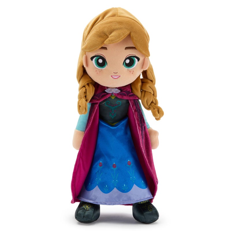 Disney Store Official Anna Plush Doll - 14 Inch Disney Plush with Velour Cape with Decorative Printed Filigree & Foam Clasp, Satin Dress, Boots & Embroidered Features - Frozen Toys for Girls - Image 3