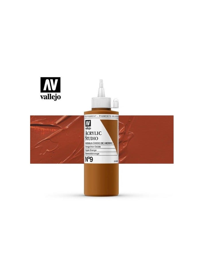 فاليجو أكريليك ستوديو برتقالي أكسيد الحديد 200 مل - أكريليك برتقالي ترابي دافئ - (22009)